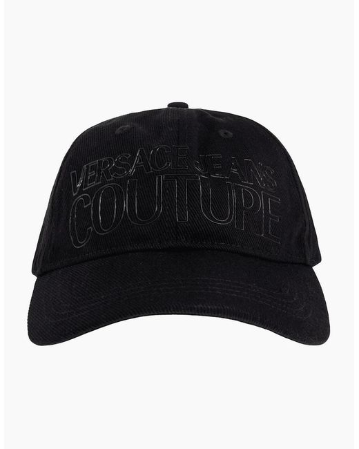 Versace Black Rubberised International Logo Triple Cap for men