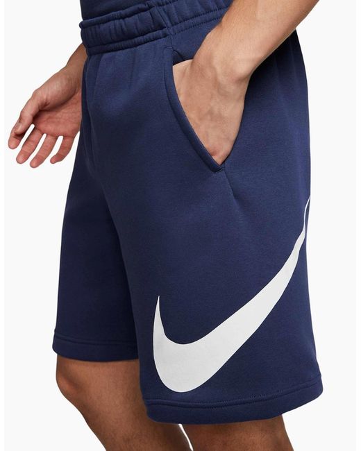 Nike Blue Shorts Summer Sportswear Club Graphics Relaxed Fit Comfort Half Pants for men
