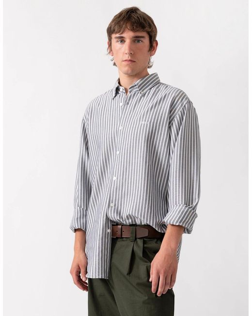 Boss Gray Boss Ricoplus Long Sleeve Oxford Shirt for men