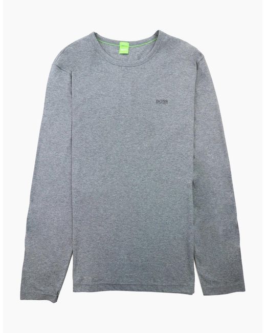 Boss Gray Small Logo Long Sleeve Togn Dark for men