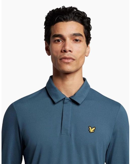 Lyle & Scott Blue Lyle & Scott Concealed Button Ls Polo for men
