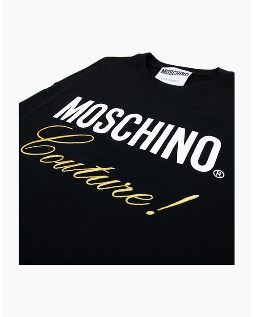 Moschino Black Couture Script Print Logo Jumper for men