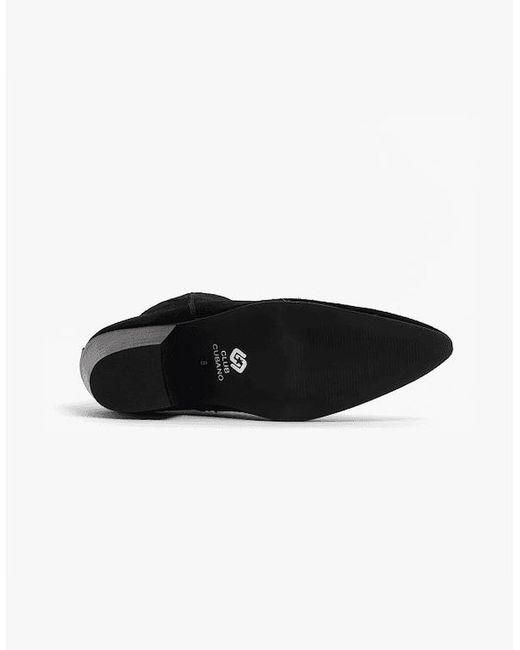 Club Cubano Black Lennon Suede Winklepicker Cuban Heel Boots for men