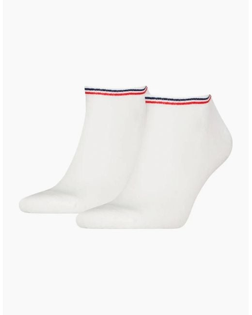 Tommy Hilfiger White 2-Pack Tommy Jeans Logo Sports Trainer Socks for men