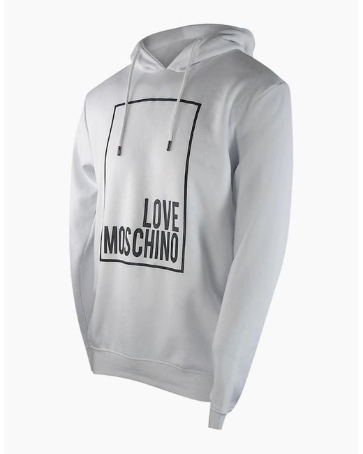 Love Moschino Gray Box Logo Hoodie for men