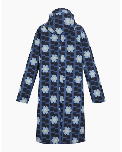 Regatta Blue Ladies Orla Kiely Floral Long Length Waterproof Jacket