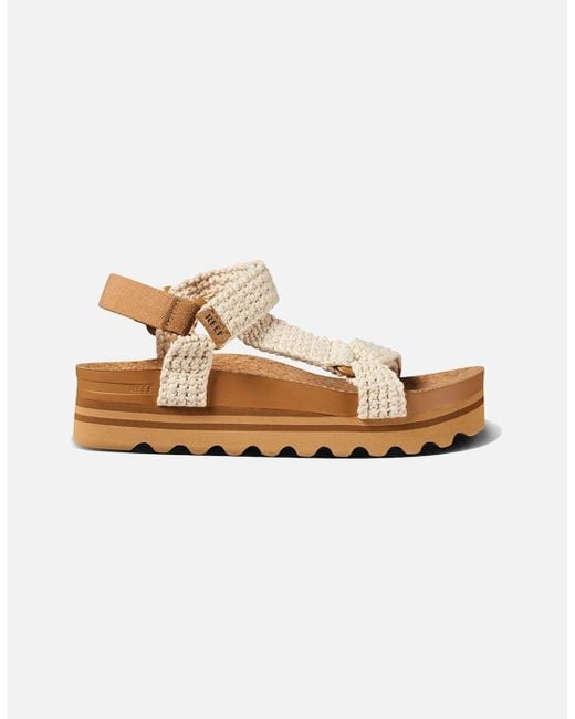 Reef White Cushion Rem Hi Sandal Crochet Natural