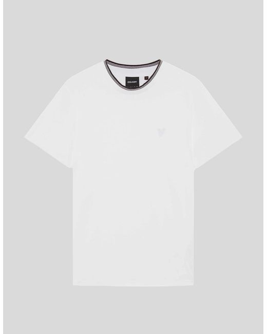 Lyle & Scott White Superfine Cotton Tipped T-Shirt for men