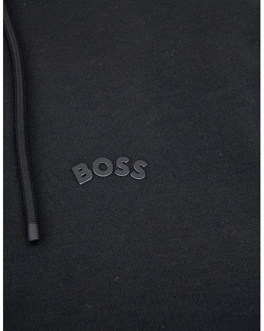 Boss Black Saggy Curved Logo Zip Up Hoody 001 for men
