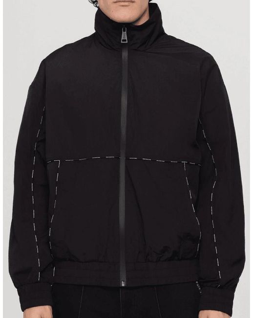 Versace Black Piping Logo Windbreaker Jacket for men