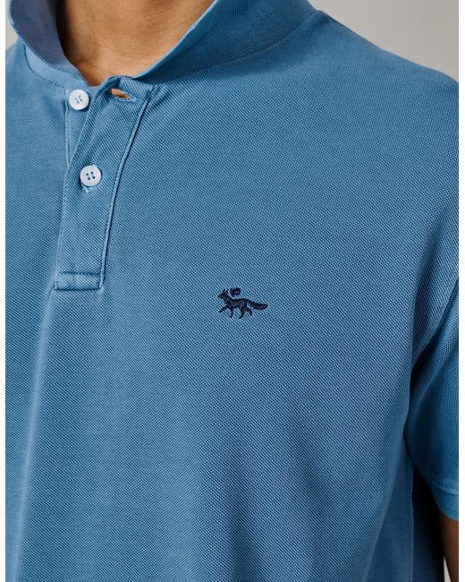 aubi Blue Lusby Pique Polo for men