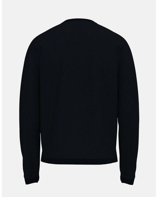 Fynch-Hatton Blue Fine Knit Air Cotton V-Neck Sweater for men