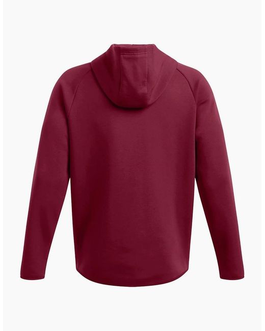 Under Armour Red Unstoppable Hooded Ribbed Cuff Sweat Jacket for men