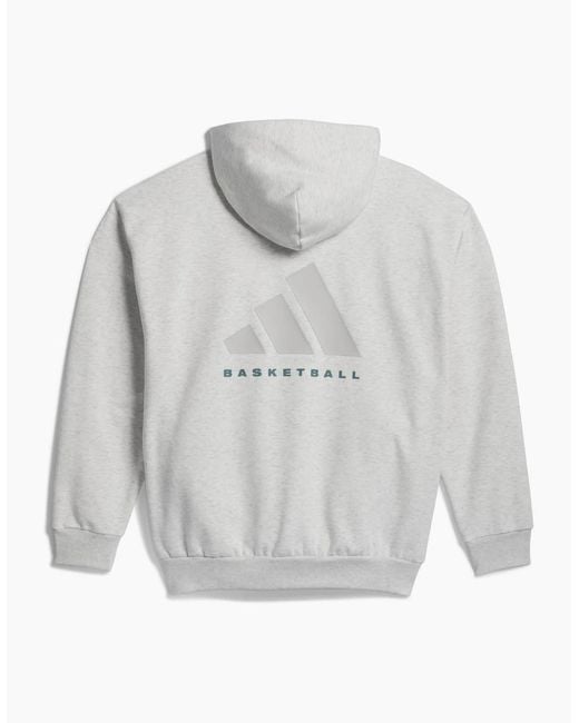 Adidas Gray Printed Logo Relaxed Fit Drop Shoulder Long Sleeve Sweatshirt for men