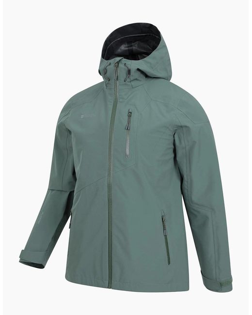 Mountain Warehouse Green Bachill Three Layer Waterproof Jacket for men