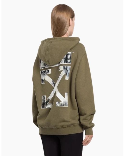 Off-White c/o Virgil Abloh Green Flock Chine Flower Arrow Military Hoodie