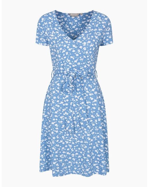 Mountain Warehouse Blue Ladies Santorini Jersey Uv Protection Wrap Dress