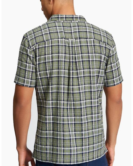 Ben Sherman Gray Short Sleeve Textured Check Shirt for men