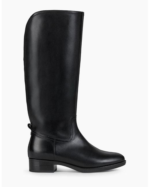 Geox Black D Felicity Leather Boots