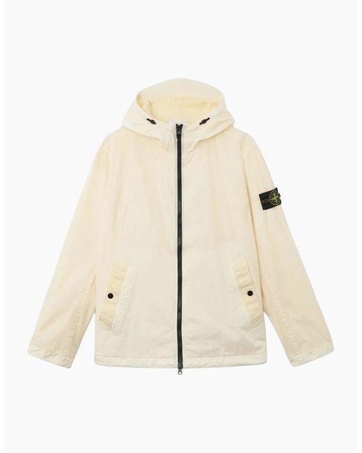 Stone Island Natural Hooded 4100001 Crinkle Reps Ny Jacket Ivory for men