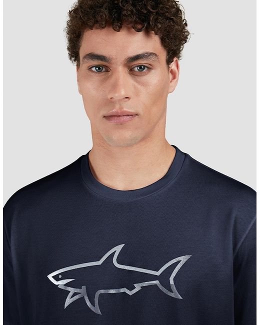 Paul & Shark Blue Lightweight Cotton Jersey T-Shirt for men