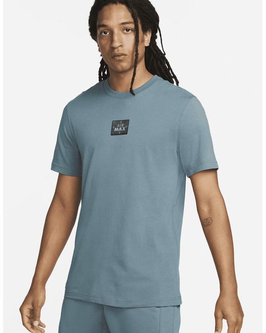 Nike Air Max Blue Sportswear Graphic Logo T Shirt for men