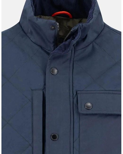 Fynch-Hatton Blue Quilted Field Jacket Dark for men
