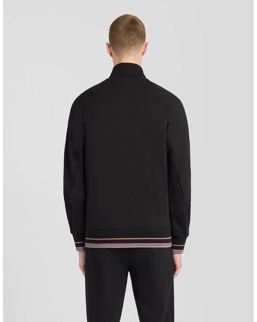 Lyle & Scott Black Cotton Tipped Track Jacket for men