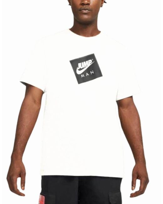 Nike White Air Jordan T Shirts Crew Neck Athletic Cotton Summer Retro Jordan Tee for men