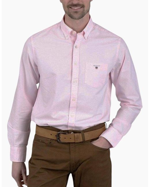 Gant Pink Oxford Shirts Regular Fit for men