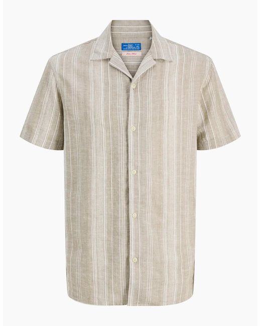 Jack & Jones White Jpr Bluesummer Lin Dobby Shirt Mermaid for men