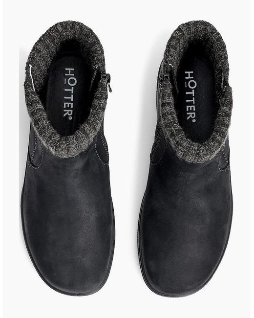 Hotter Black Malham Ankle Boots
