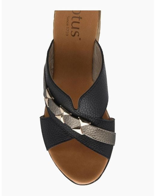 Lotus Brown Barracuda Wedge Sandals