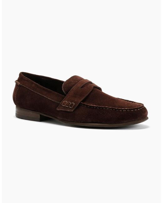 Hudson Brown Argyle Suede Loafer for men