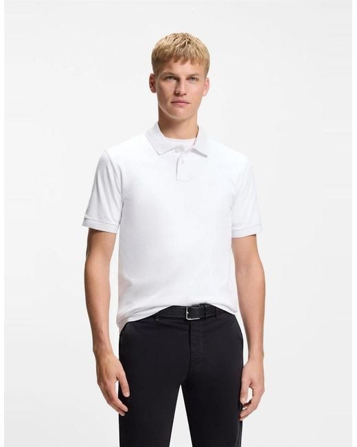 Boss White Passenger Short Sleeve Polo Shirt for men