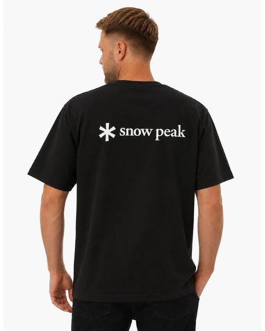 Snow Peak Black Snow Peak Back Printed Logo T-Shirt for men