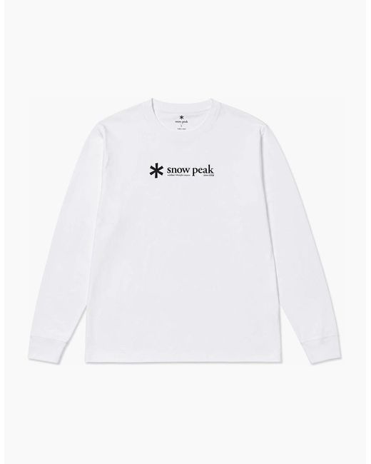Snow Peak White Snow Peak Soft Cotton Logo Long Sleeve T-Shirt for men
