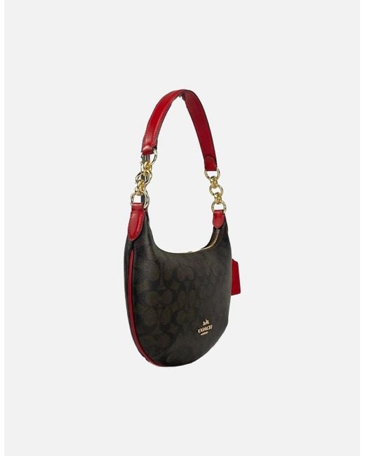 COACH Gray Leather Payton Shoulder Bag With Zip Closure