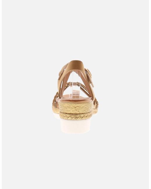 Apache Brown Wedge Sandals Jan Buckle Tan Uk Size