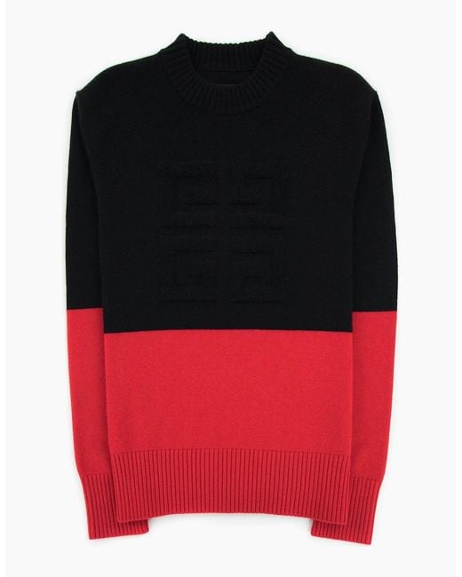 Givenchy Red 4G Colour Block Cashmere Jumper/ 009 for men