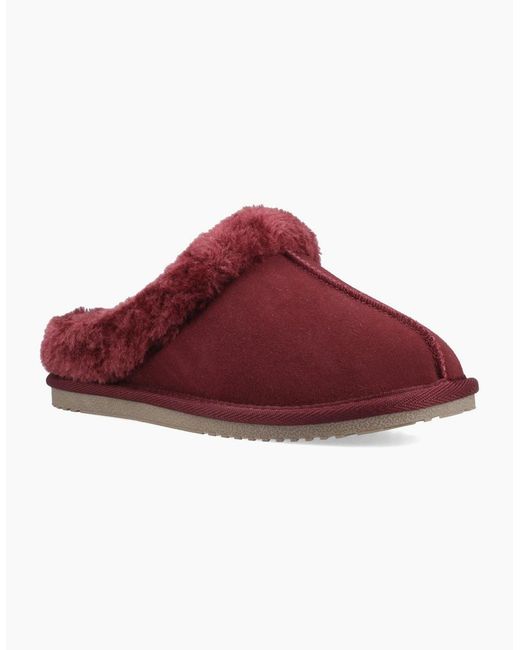 Hush Puppies Red Amara Suede Bordeaux Slippers
