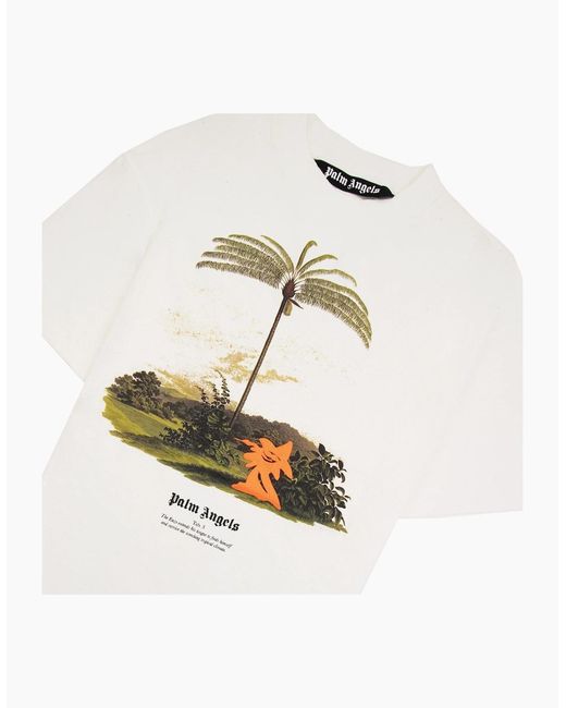 Palm Angels White Enzo From The Tropics T Shirt for men