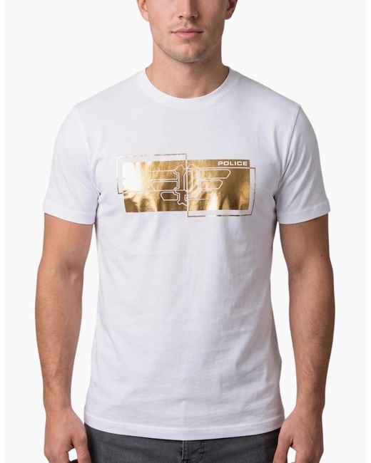883 Police White T Shirts Parco Cotton Tee for men