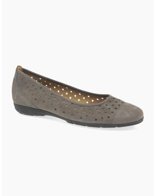 Gabor Blue Ruffle Punched Detail Casual Shoes