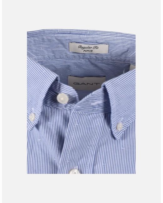 Gant Blue Reg Dobby Dot Stripe Shirt College for men