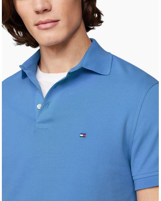 Tommy Hilfiger Blue Polo Shirts Cotton Golf Top