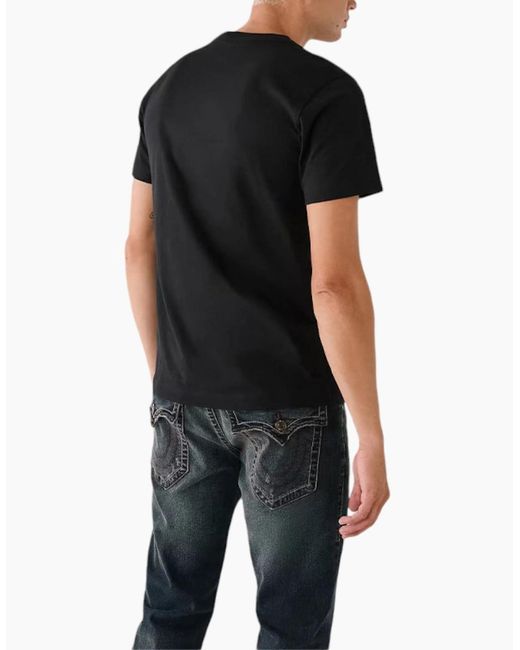 True Religion Black 107697 T Shirts Short Sleeve Buddha Soft Summer Crew Neck Tee for men