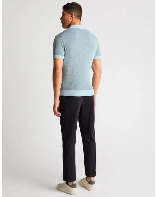 Remus Uomo Blue Knitted Polo Shirt for men