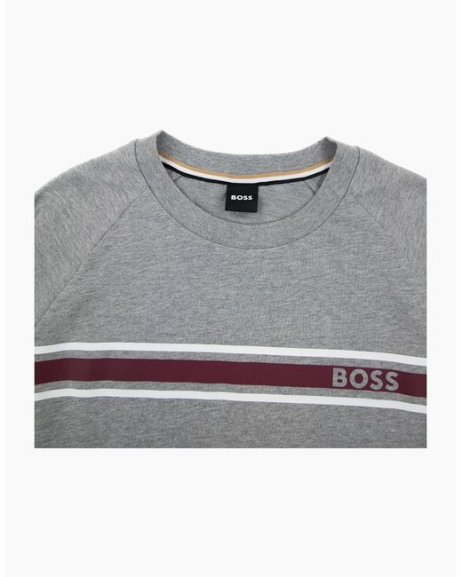 Boss Gray Authentic Logo Crewneck Sweatshirt 033 for men