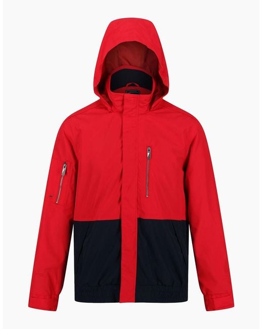 Regatta Red Feelding Colour Block Waterproof Bomber Jacket for men